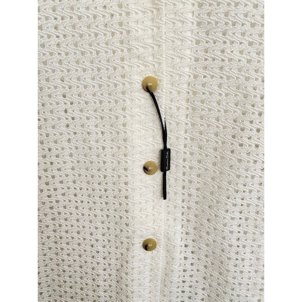 Massimo Dutti White Button Down Collared Lace Shi… - image 3